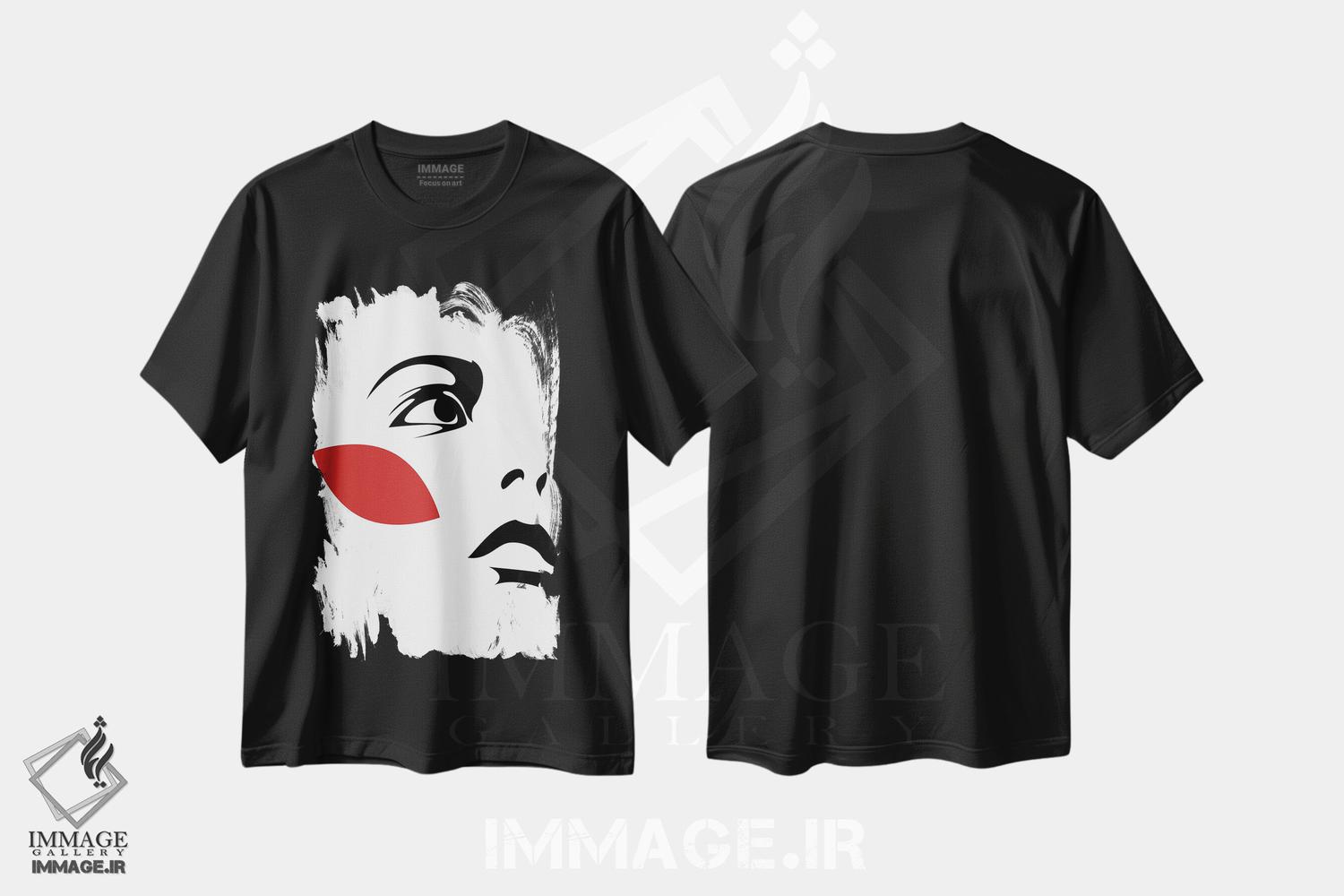 تیشرت طرح دار برگ های قرمز ۲، تزئینی اثر ادیلوم | immage.ir