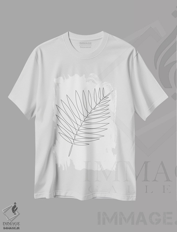 تیشرت طرح دار تک خطی گرمسیری، هنر تزئینی سیاه و سفید اثر ادیلوم | immage.ir
