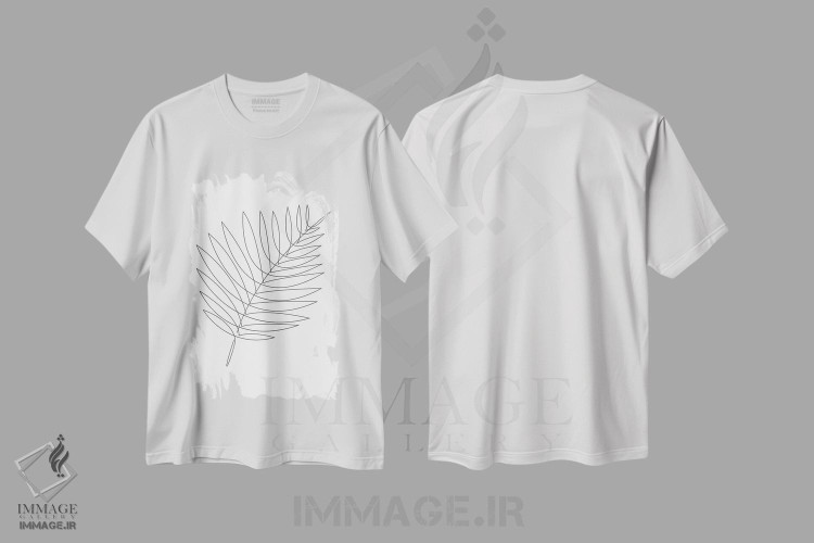 تیشرت طرح دار تک خطی گرمسیری، هنر تزئینی سیاه و سفید اثر ادیلوم | immage.ir