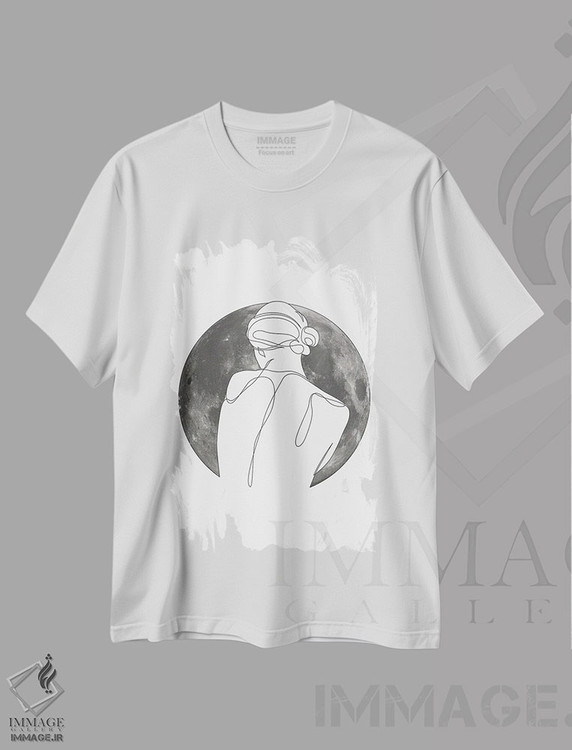 تیشرت طرح دار وابسته به غروب، هنر تزئینی سیاه و سفید اثر ادیلوم | فروشگاه ایماژ