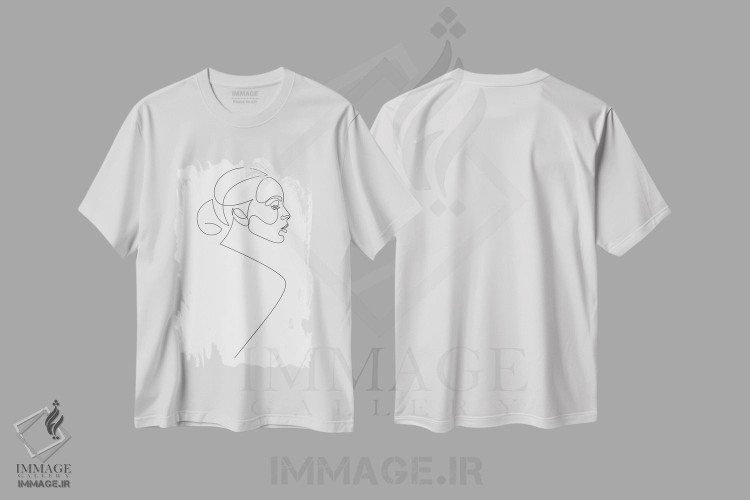 تیشرت طرح دار زنانه، هنر تزئینی سیاه و سفید اثر ادیلوم | immage.ir