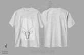 تیشرت طرح دار آهو تک خطی، هنر تزئینی سیاه و سفید اثر ادیلوم | immage.ir