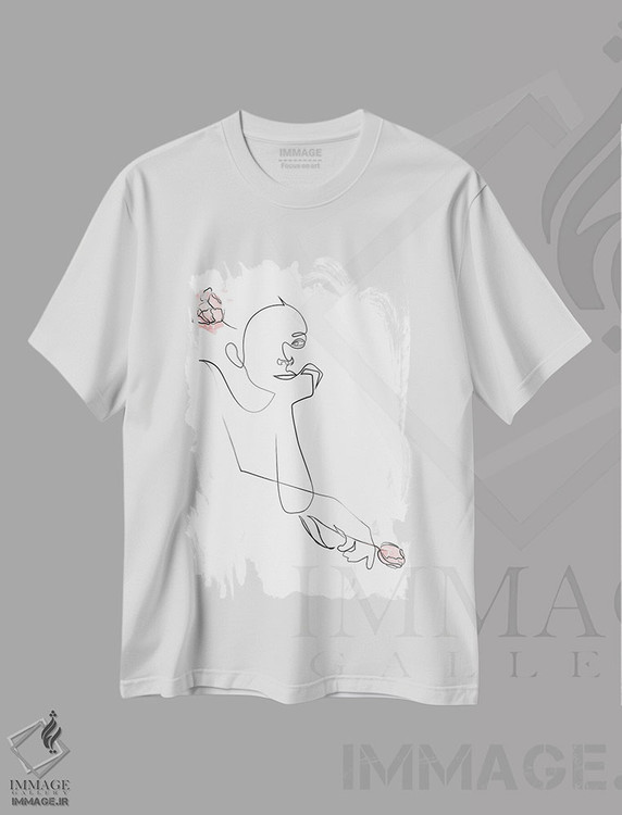 تیشرت طرح دار فلورالیا، هنر تزئینی سیاه و سفید اثر ادیلوم | immage.ir
