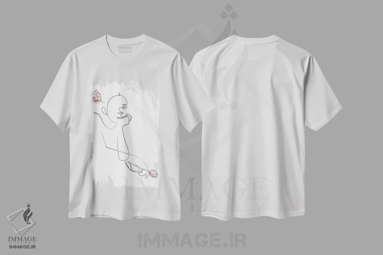 تیشرت طرح دار فلورالیا، هنر تزئینی سیاه و سفید اثر ادیلوم | immage.ir