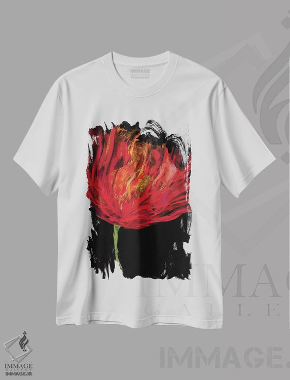 تیشرت طرح دار لاله های قرمز I اثر ونسا آستین | immage.ir