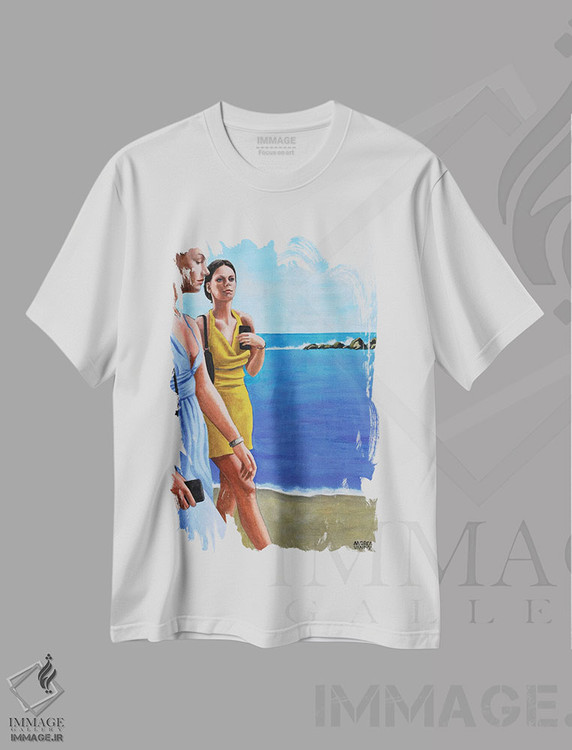 تیشرت طرح دار قدم زدن با alter ego، هنر فاخر معاصر اثر آندریا واندونی | فروشگاه ایماژ