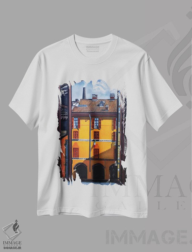 تیشرت طرح دار پنجره ها، هنر فاخر معاصر اثر آندریا واندونی | فروشگاه ایماژ