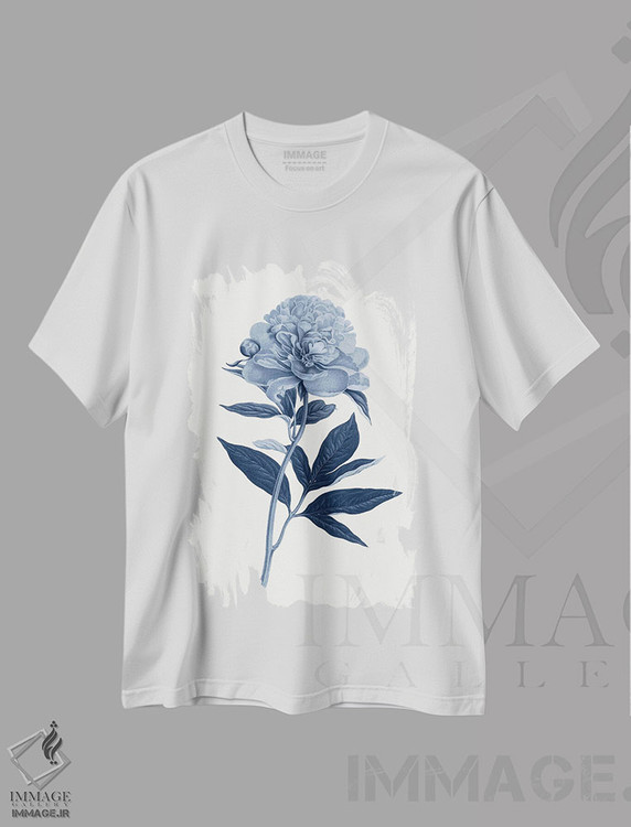 تیشرت طرح دار گیاه شناسی آبی قدیمی VII، تزئینی اثر امیلی وینتیج کو | فروشگاه ایماژ