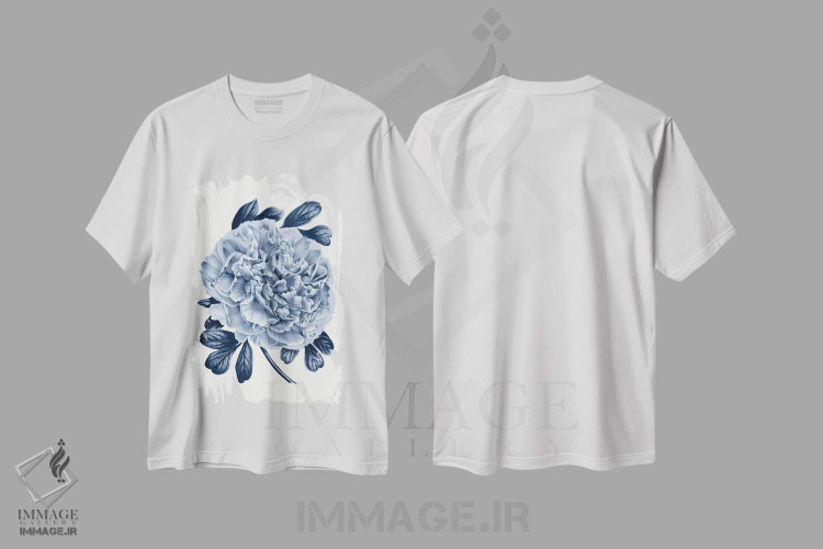 تیشرت طرح دار گیاه شناسی آبی قدیمی V، تزئینی اثر امیلی وینتیج کو | فروشگاه ایماژ