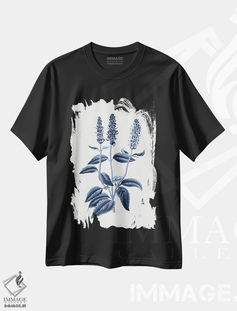 تیشرت طرح دار گیاه شناسی آبی قدیمی VI، تزئینی اثر امیلی وینتیج کو | فروشگاه ایماژ