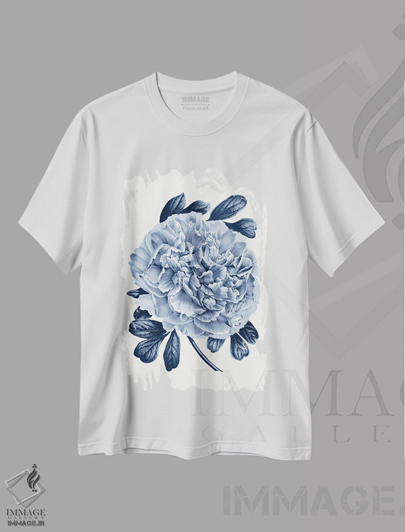 تیشرت طرح دار گیاه شناسی آبی قدیمی V، تزئینی اثر امیلی وینتیج کو | فروشگاه ایماژ