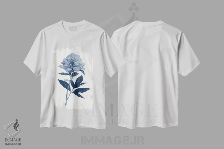 تیشرت طرح دار گیاه شناسی آبی قدیمی VII، تزئینی اثر امیلی وینتیج کو | فروشگاه ایماژ