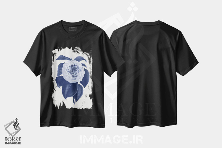 تیشرت طرح دار گیاه شناسی آبی قدیمی IX، تزئینی اثر امیلی وینتیج کو | فروشگاه ایماژ