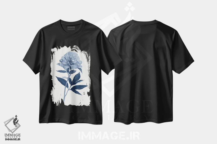 تیشرت طرح دار گیاه شناسی آبی قدیمی VII، تزئینی اثر امیلی وینتیج کو | immage.ir