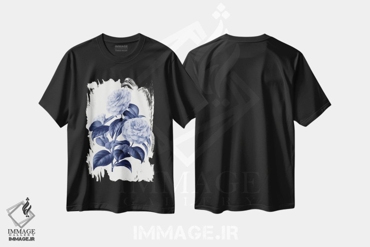 تیشرت طرح دار گیاه شناسی آبی قدیمی X، تزئینی اثر امیلی وینتیج کو | immage.ir
