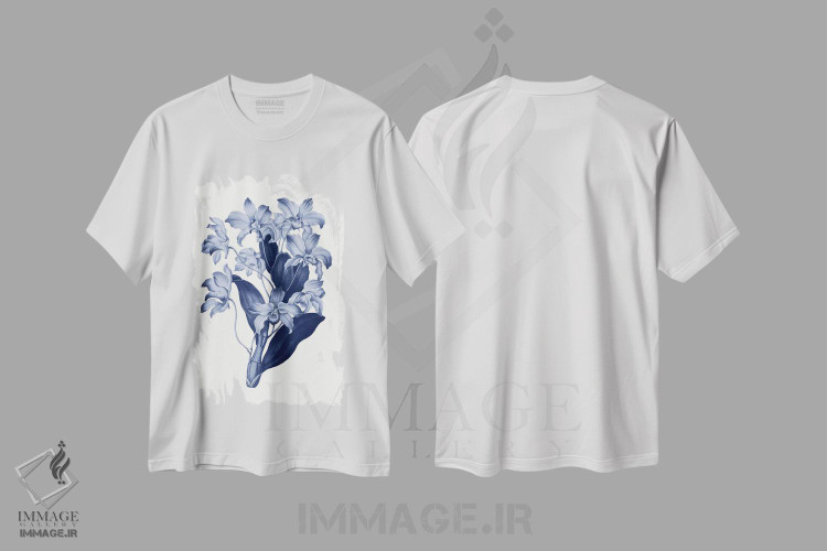 تیشرت طرح دار گیاه شناسی آبی قدیمی XI، تزئینی اثر امیلی وینتیج کو | immage.ir