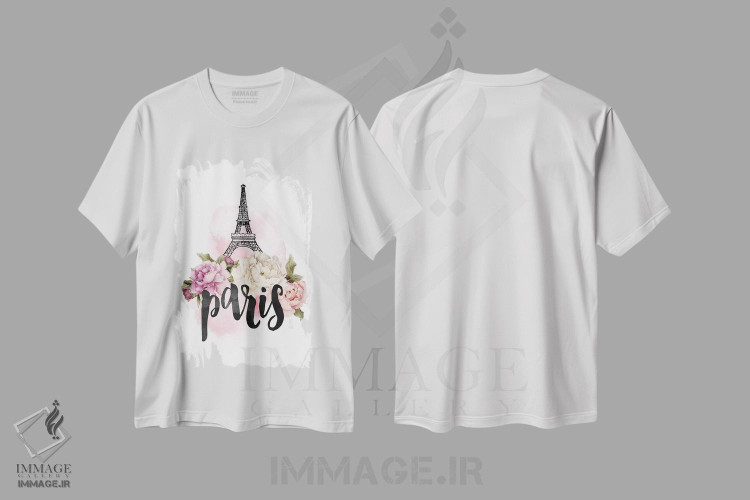 تیشرت طرح دار پاریس، تزئینی اثر امیلی وینتیج کو | فروشگاه ایماژ