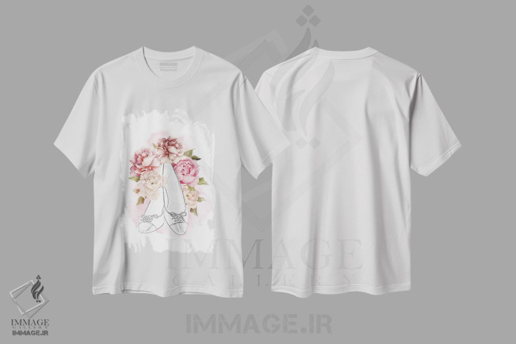 تیشرت طرح دار گل ها و کفش ها، تزئینی اثر امیلی وینتیج کو | immage.ir