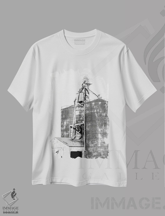 تیشرت طرح دار سیلوها، هنر تزئینی سیاه و سفید اثر امیلی وینتیج کو | فروشگاه ایماژ