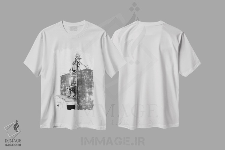 تیشرت طرح دار سیلوها، هنر تزئینی سیاه و سفید اثر امیلی وینتیج کو | فروشگاه ایماژ