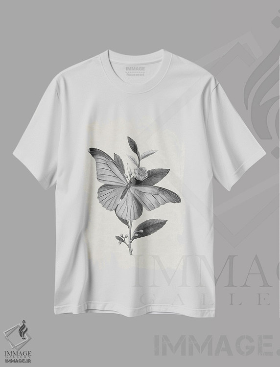 تیشرت طرح دار پروانه، تزئینی اثر امیلی وینتیج کو | فروشگاه ایماژ