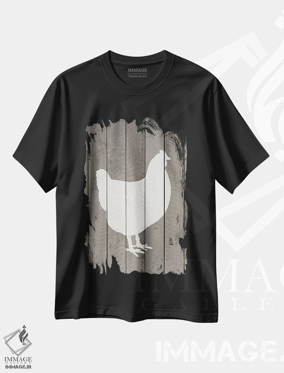 تیشرت طرح دار مرغ روستایی، دکور روستایی اثر امیلی وینتیج کو | فروشگاه ایماژ