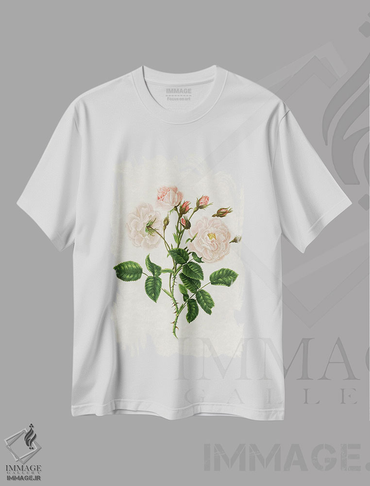 تیشرت طرح دار رز وحشی، تزئینی اثر امیلی وینتیج کو | immage.ir