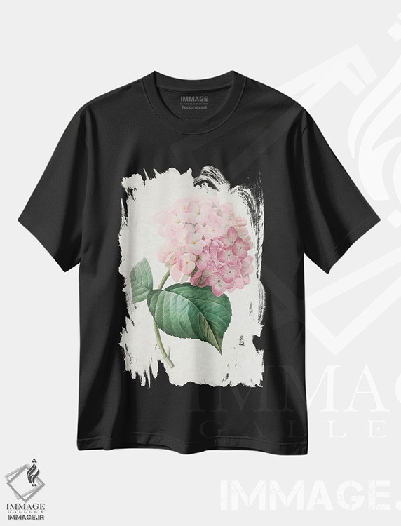 تیشرت طرح دار هورتانسیا، تزئینی اثر امیلی وینتیج کو | فروشگاه ایماژ