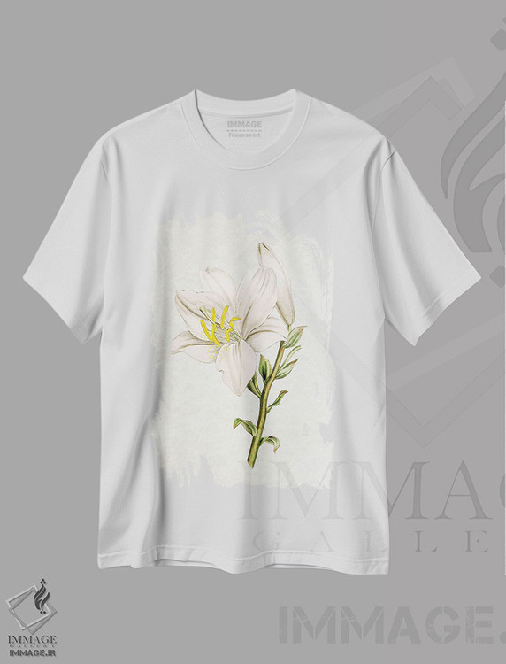 تیشرت طرح دار سوسن، تزئینی اثر امیلی وینتیج کو | فروشگاه ایماژ