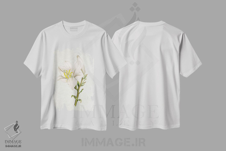 تیشرت طرح دار سوسن، تزئینی اثر امیلی وینتیج کو | فروشگاه ایماژ