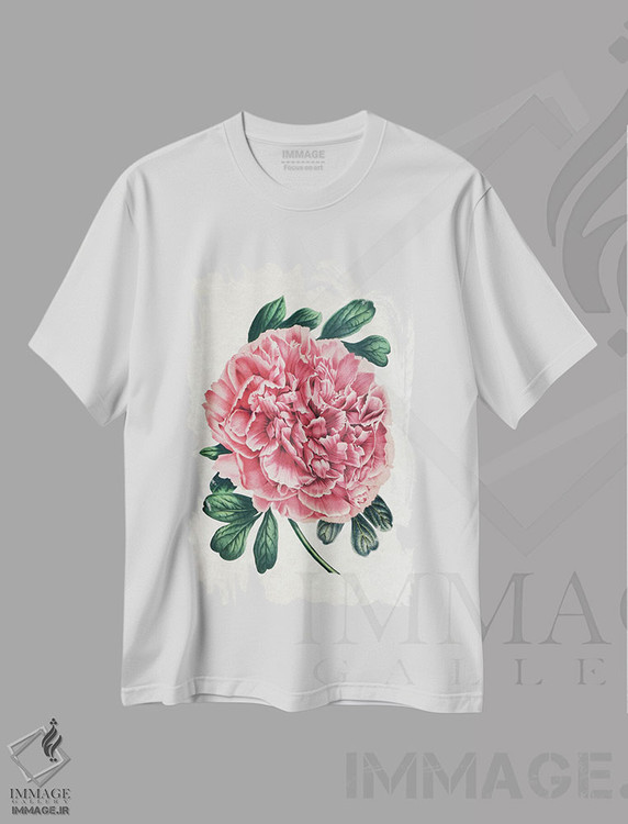 تیشرت طرح دار گل صدتومانی قدیمی، تزئینی اثر امیلی وینتیج کو | فروشگاه ایماژ