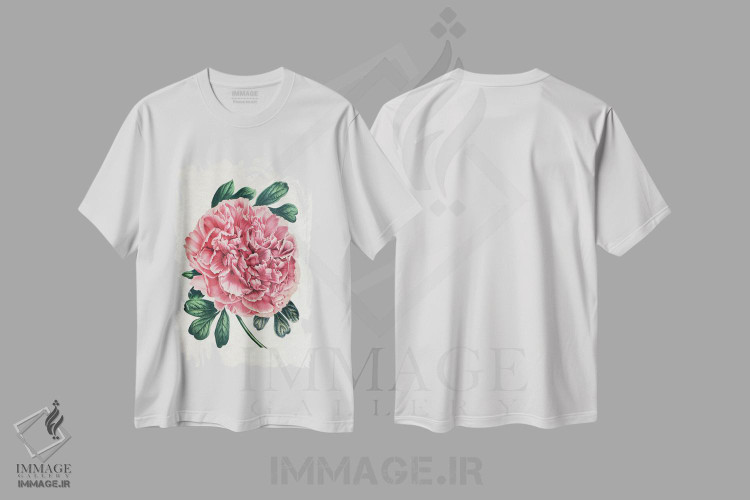 تیشرت طرح دار گل صدتومانی قدیمی، تزئینی اثر امیلی وینتیج کو | فروشگاه ایماژ