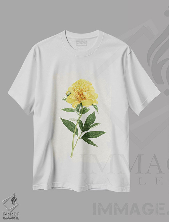 تیشرت طرح دار رز زرد قدیمی، تزئینی اثر امیلی وینتیج کو | immage.ir