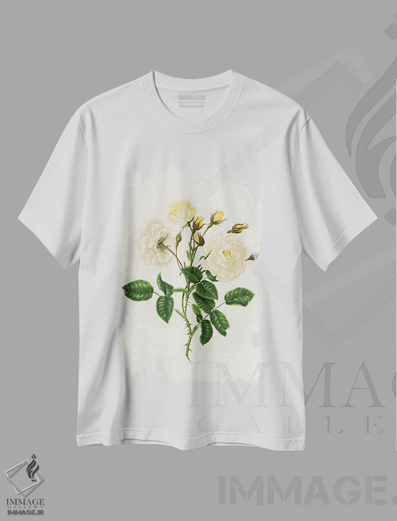 تیشرت طرح دار رزهای زرد قدیمی، تزئینی اثر امیلی وینتیج کو | فروشگاه ایماژ