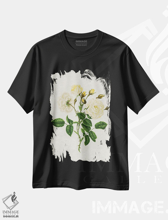 تیشرت طرح دار رزهای زرد قدیمی، تزئینی اثر امیلی وینتیج کو | immage.ir