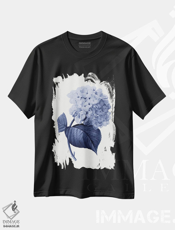 تیشرت طرح دار گیاه شناسی آبی قدیمی I، تزئینی اثر امیلی وینتیج کو | فروشگاه ایماژ