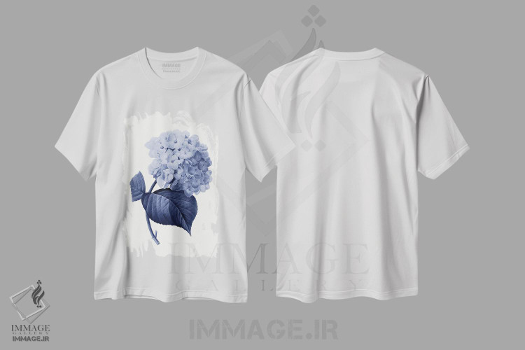 تیشرت طرح دار گیاه شناسی آبی قدیمی I، تزئینی اثر امیلی وینتیج کو | immage.ir