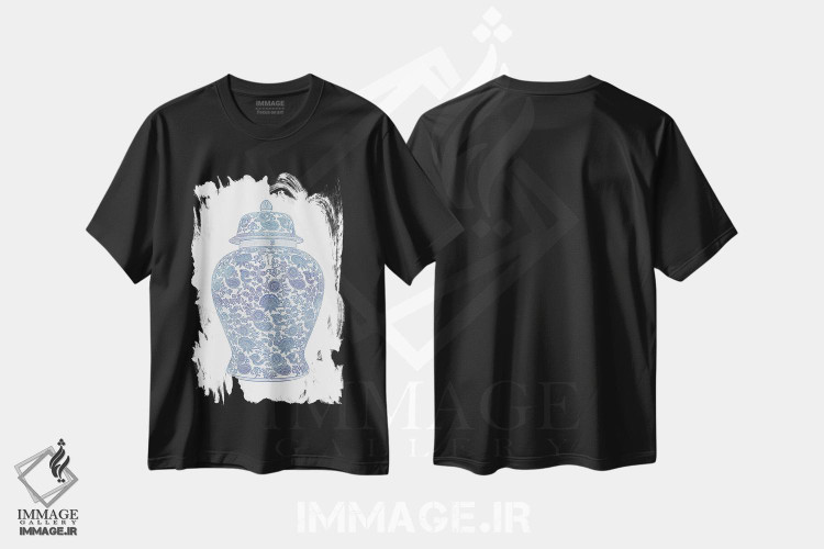 تیشرت طرح دار ظرف زنجبیل I، شینوازری اثر امیلی وینتیج کو | immage.ir