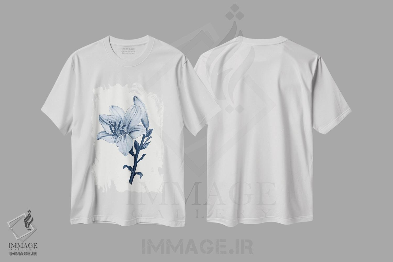 تیشرت طرح دار گیاه شناسی آبی قدیمی III، تزئینی اثر امیلی وینتیج کو | فروشگاه ایماژ