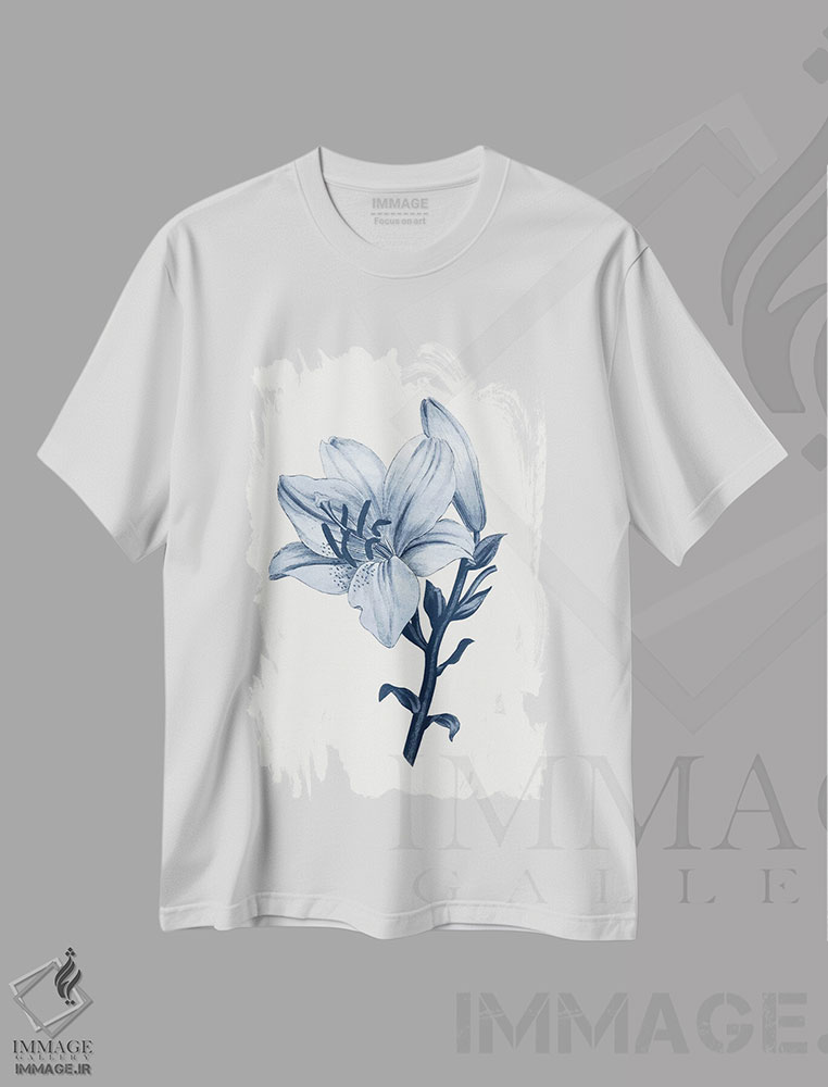 تیشرت طرح دار گیاه شناسی آبی قدیمی III، تزئینی اثر امیلی وینتیج کو | فروشگاه ایماژ