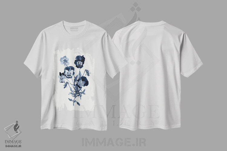 تیشرت طرح دار گیاه شناسی آبی قدیمی IV، تزئینی اثر امیلی وینتیج کو | immage.ir
