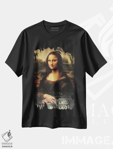 تیشرت طرح دار مونالیزا، هنر Money Lisa، هنر دیجیتال اثر آدریان ویریو | فروشگاه ایماژ
