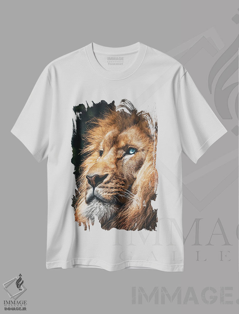 تیشرت طرح دار صورت شیر، سر حیوان، مدیوم اثر آدریان ویریو | immage.ir