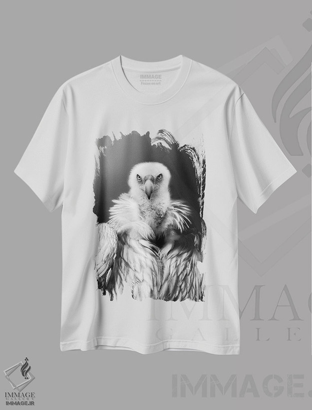 تیشرت طرح دار عقاب پادشاه، عکاسی سیاه و سفید اثر آدریان ویریو | فروشگاه ایماژ