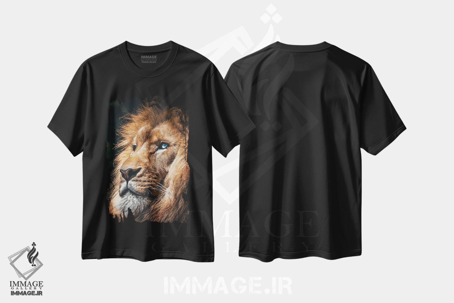 تیشرت طرح دار صورت شیر، سر حیوان، مدیوم اثر آدریان ویریو | فروشگاه ایماژ