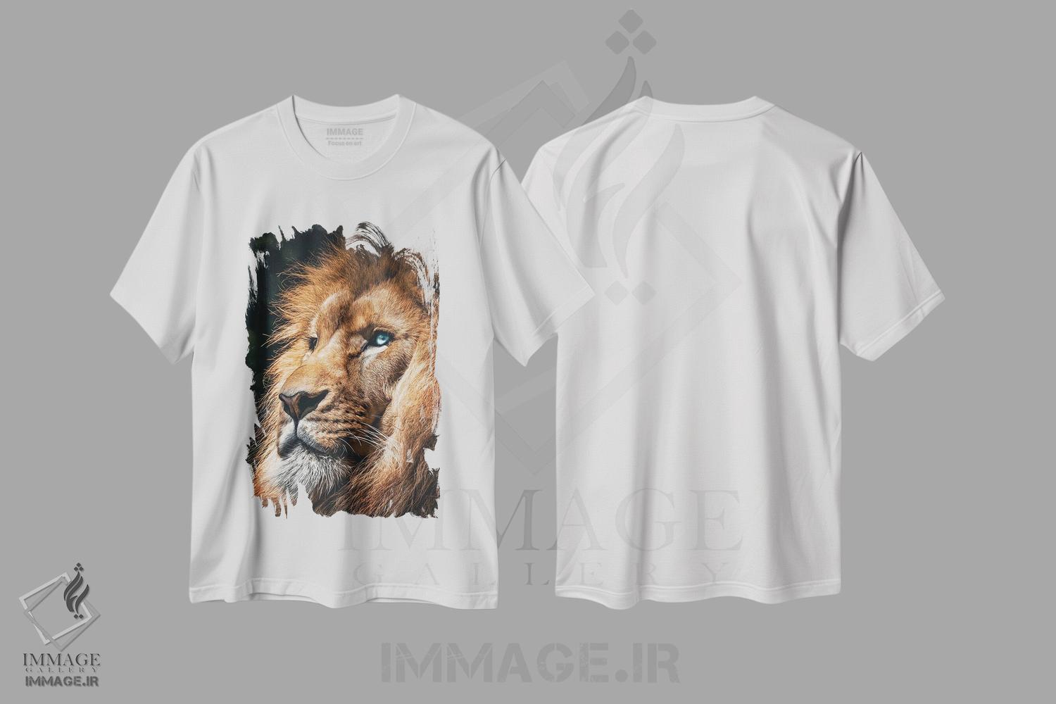 تیشرت طرح دار صورت شیر، سر حیوان، مدیوم اثر آدریان ویریو | immage.ir