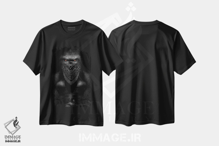 تیشرت طرح دار رئیس گوریل با دستمال سر رپ، عکاسی سیاه و سفید اثر آدریان ویریو | immage.ir