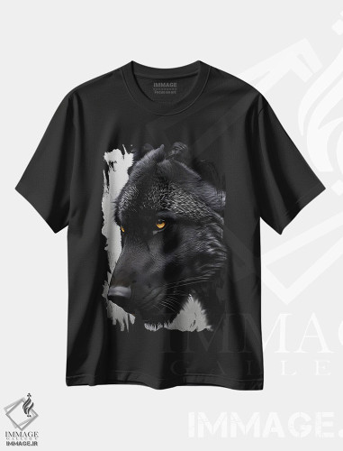 تیشرت طرح دار سر گرگ سیاه، عکاسی ترکیبی اثر آدریان ویریو | فروشگاه ایماژ