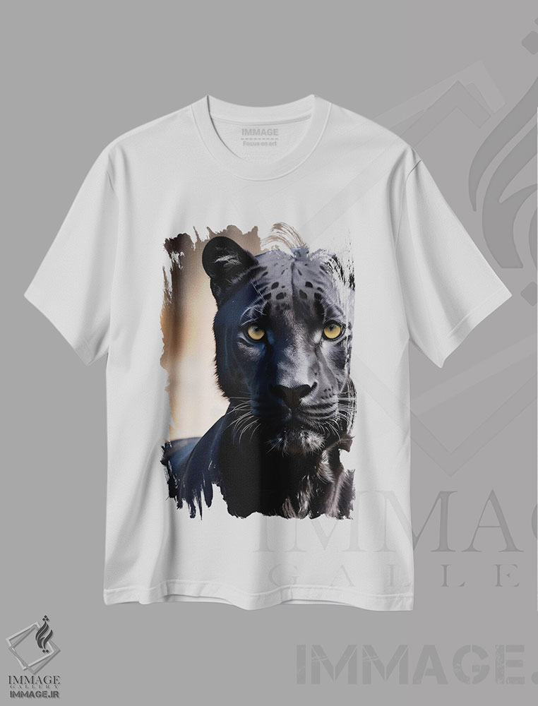 تیشرت طرح دار پلنگ سیاه، عکاسی ترکیبی اثر آدریان ویریو | فروشگاه ایماژ