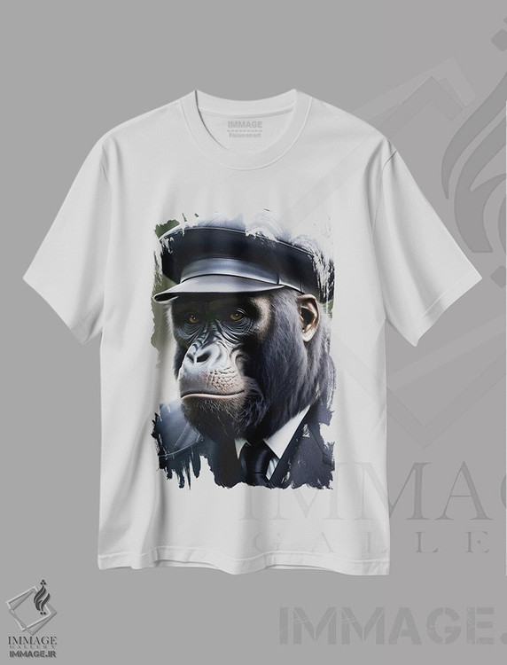 تیشرت طرح دار HatIV,گوریل با کت وشلوار شیک و کلاه، عکاسی ترکیبی اثر آدریان ویریو | immage.ir
